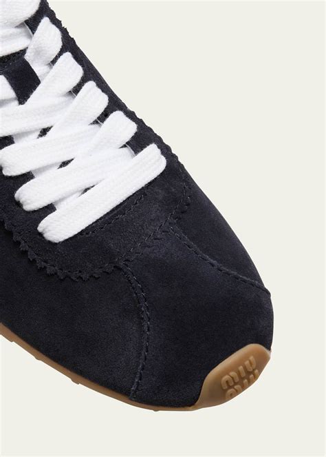 miu sneakers|miu suede sneakers.